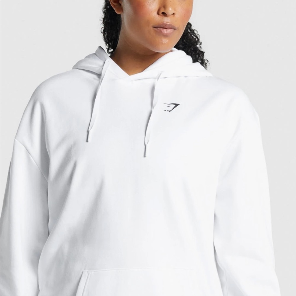 Gymshark women’s training oversized hoodie white . Worn once great condition. M